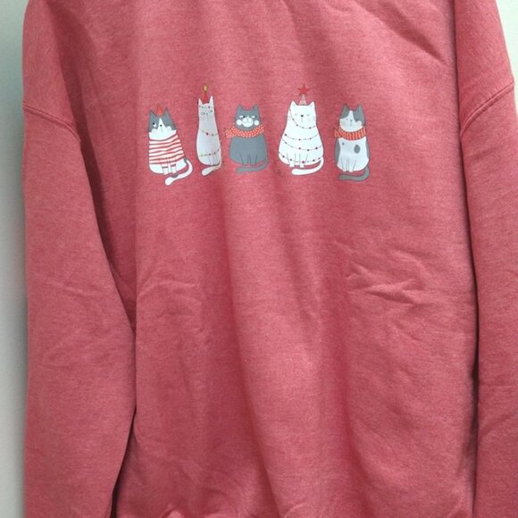 Cute Cat Christmas Sweatshirt – Perfect Cat Lover Gift for Christmas - Picture 2 of 3